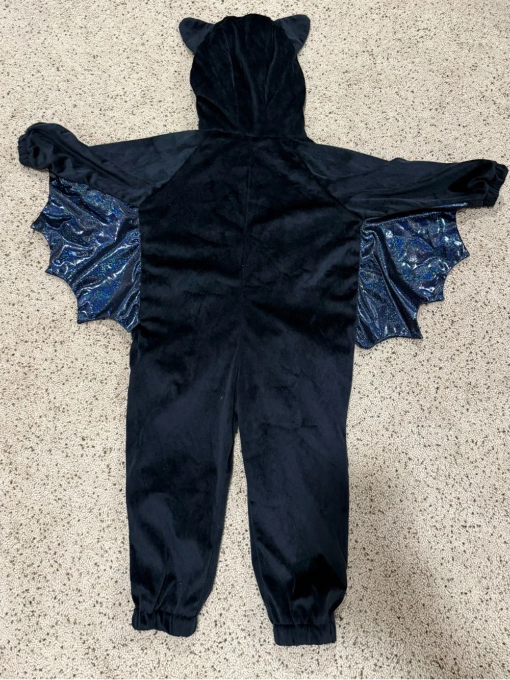 Target Black Bat Jumpsuit with Shimmer Blue Wings - Picture 2 of 5